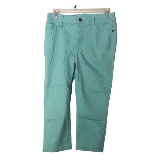 St John's Bay Womens High rise/waist Capri Straight Leg Jeans Blue Size 4P - Picture 1 of 5
